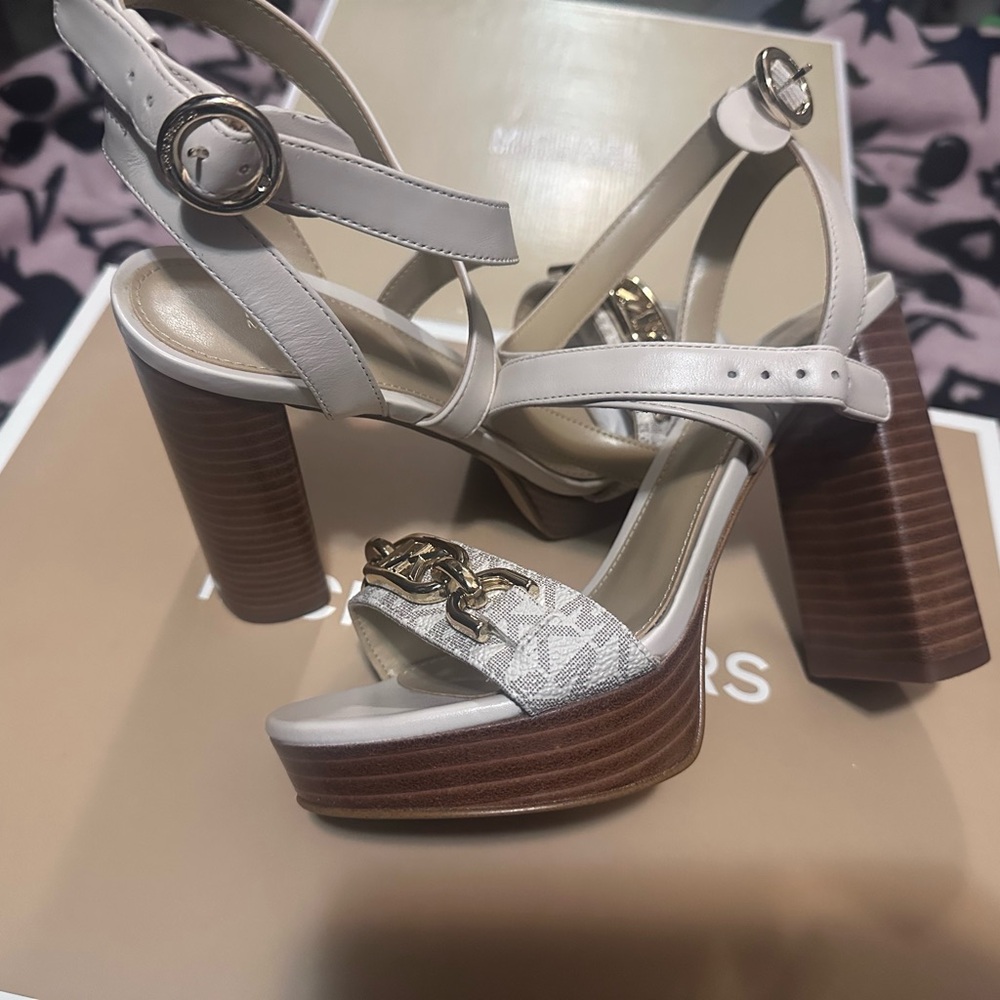 Michael Kors White Strappy Heeled Sandals